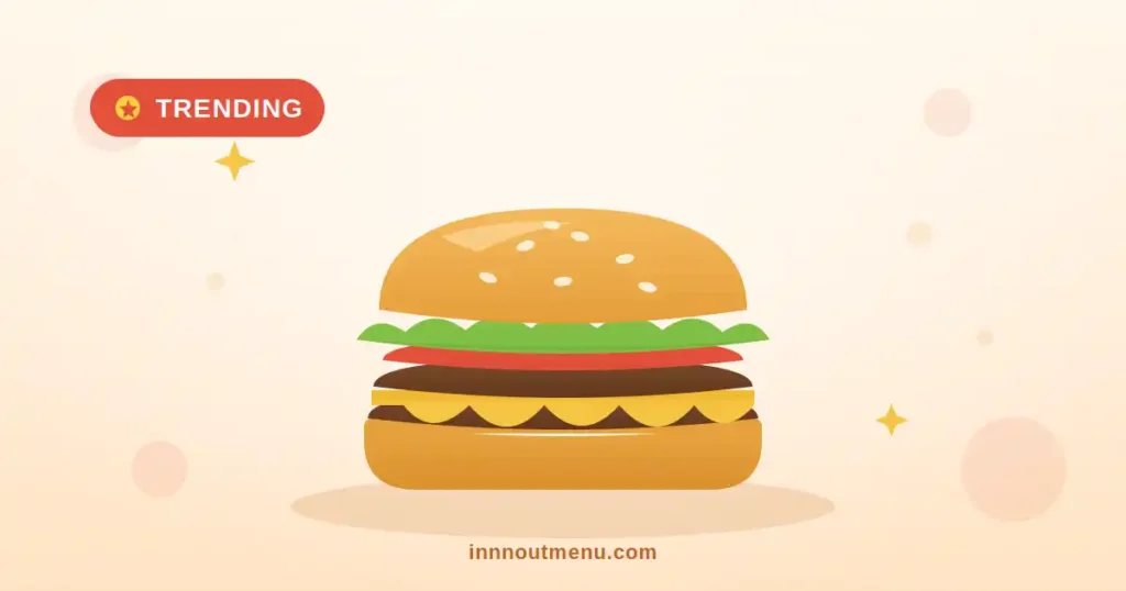 Illustrated burger with a trending badge for the In-N-Out from scratch viral story